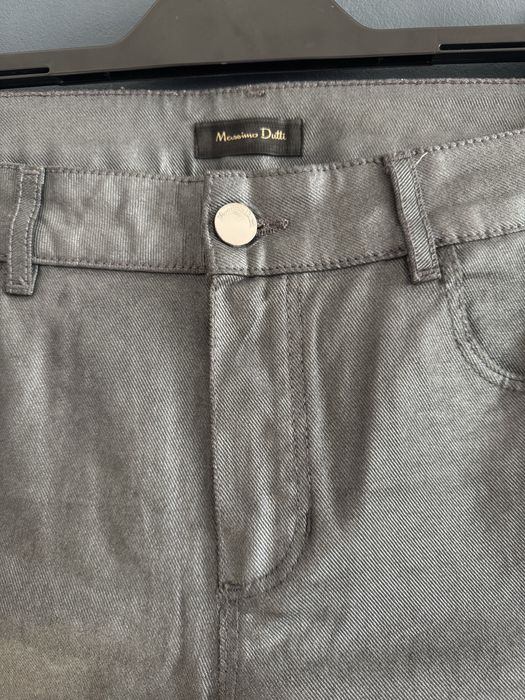 Spodnie Massimo Dutti woskowane metaliczne szare 42