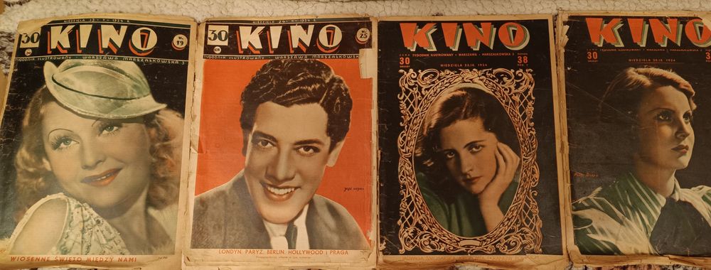 Trzy numery tygodnika Kino z 1934r. Kompletne oraz okładka z 1932r.