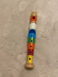 Bino zabawka drewniana Kolorowy flet dla dzieci 20cm