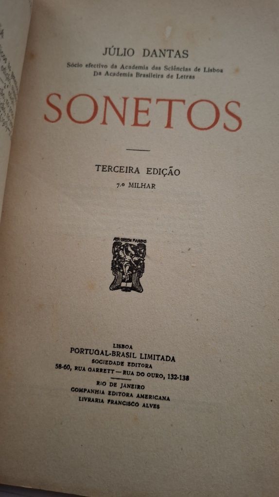 Júlio Dantas Sonetos 3 edição