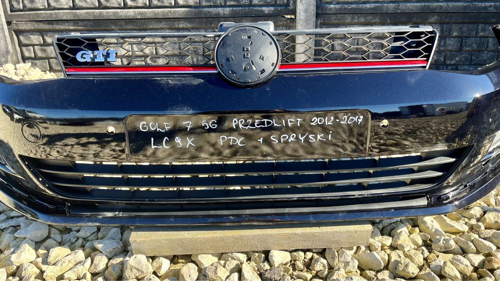 Zderzak przedni LC9X spryski + PDC VW Golf 7 12- 5G GTI oryginal