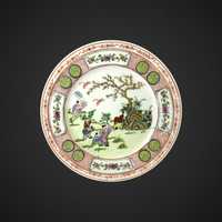 Talerz chiński porcelanowy medallion canton famille rose B411511