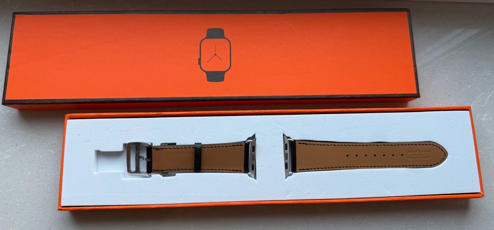 Pasek Apple Watch Hermes Single Tour 38- 41 mm czarny skóra naturalna