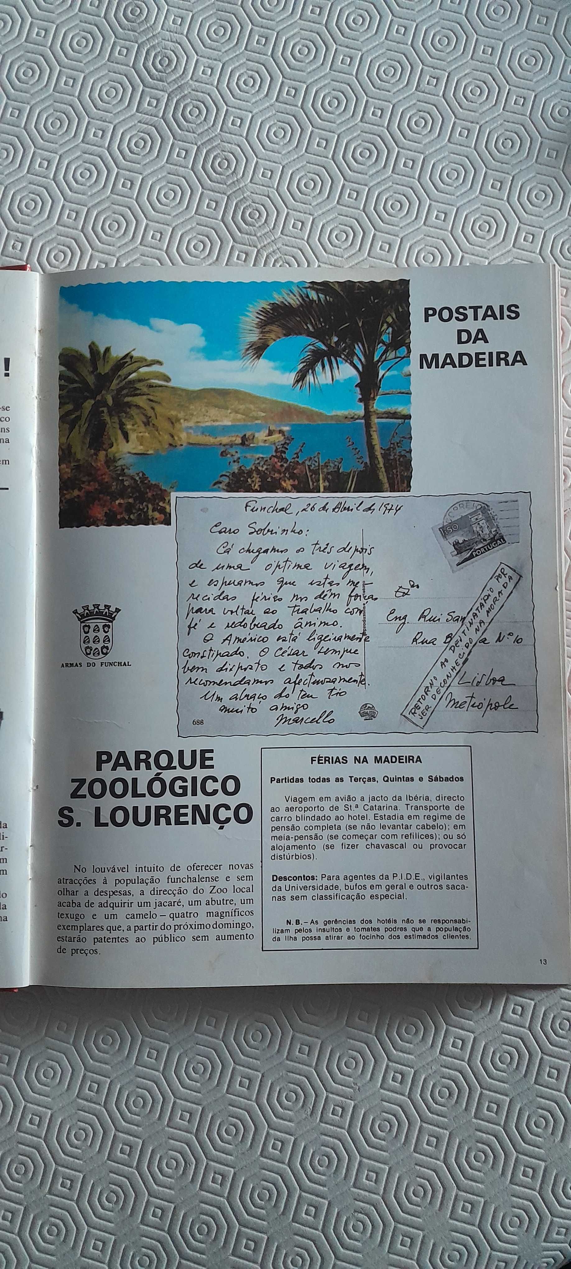 Livro a Gaiola Aberta nº 1 de 15/05/74.
