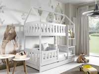 Łóżko dla dzieci piętrowe DOMEK ZUZIA 160x80 z materacami