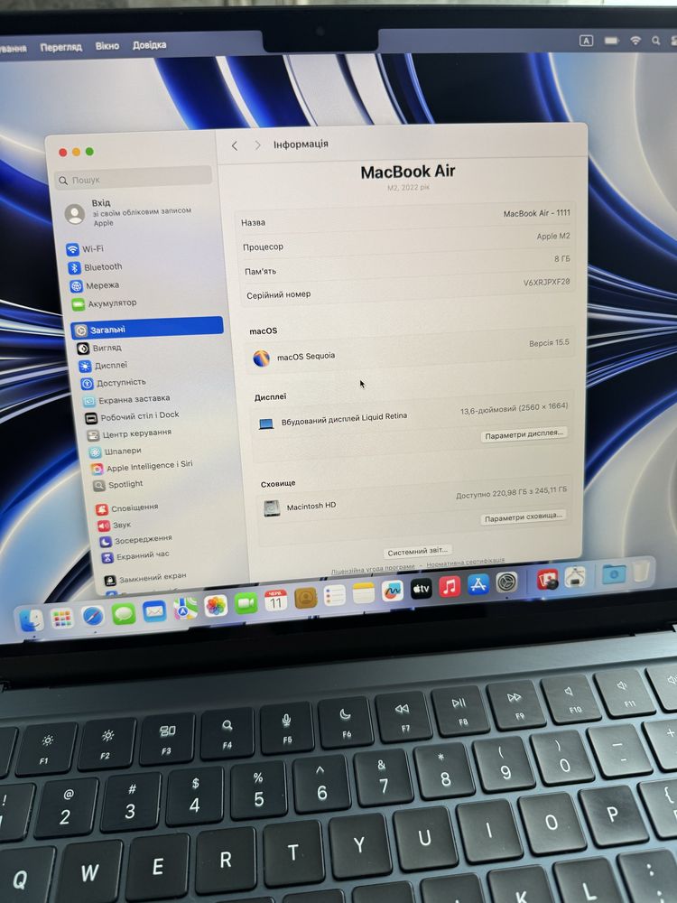 Macbook air M2 процесор (2022) макбук
