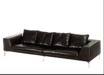 Duża sofa skórzana brązowa duńskiej marki Eilersen - 320cm