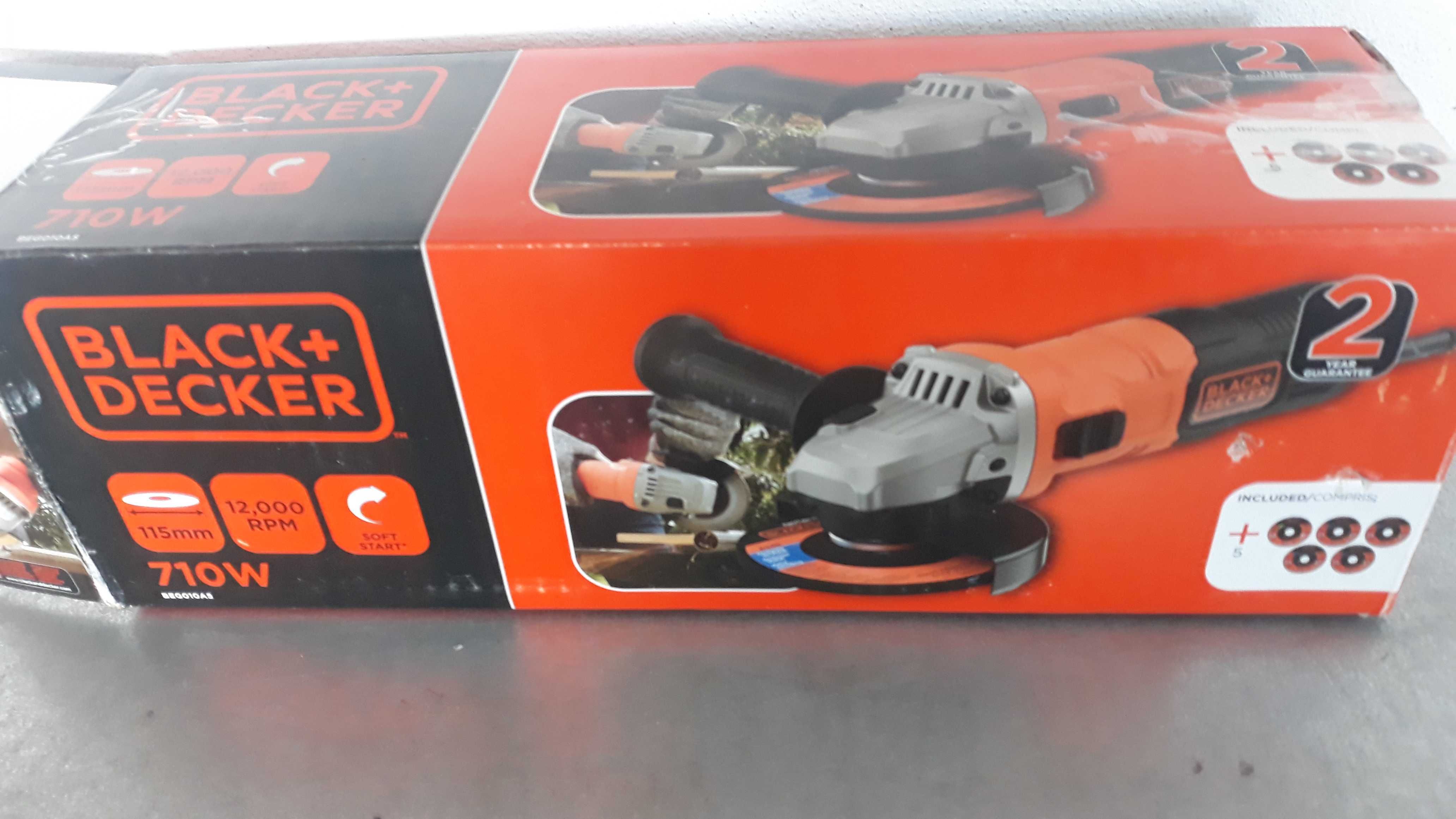 Szlifierka kątowa Black&Decker 710 Wat 5 x tarcza gratis !!