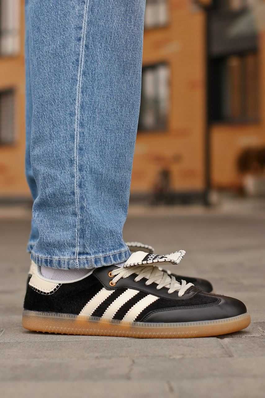 Чоловічі кросівки Wales Bonner x Adidas Samba чорний з білим 1040 ТОП