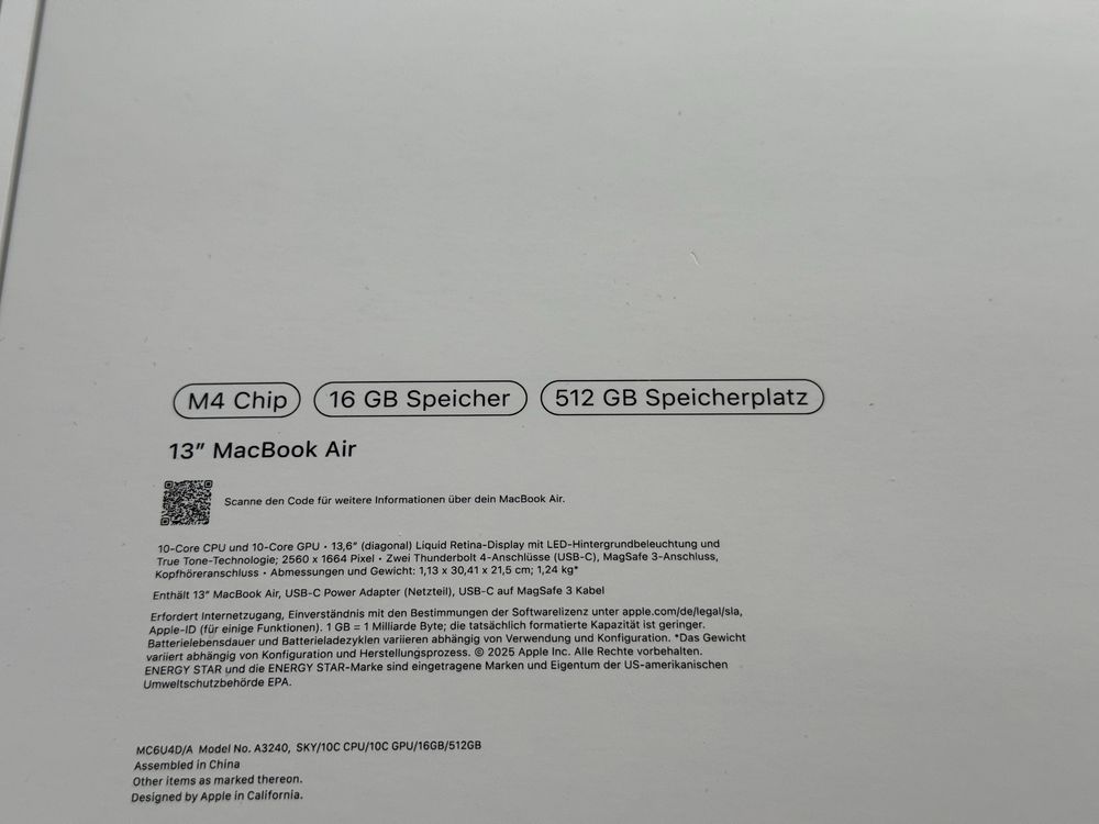 Nowy MacBook Air 13’ M4 16/512GB Sky Blue błękitny