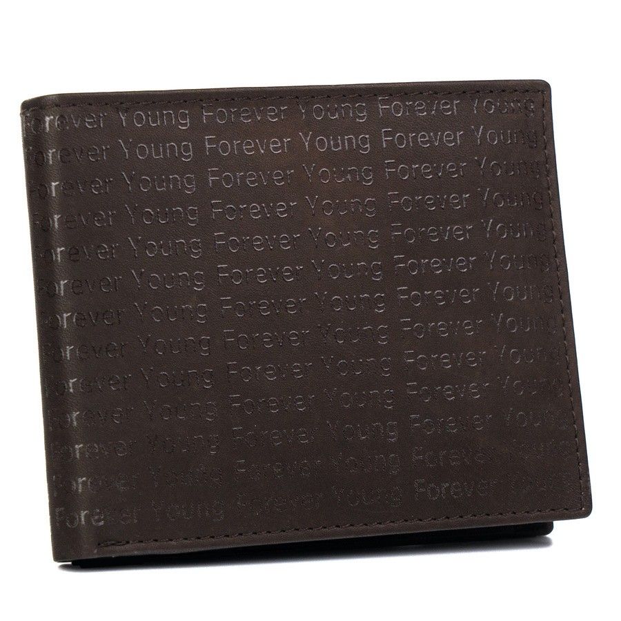 skórzany portfel zdobiony monogramem - forever young