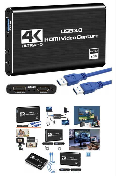 Karta do przechwytywania gier CAPTURE HDMI 2.0 PC USB 4K Grabber HDMI