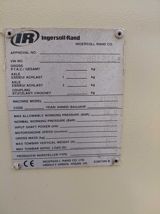 Compressor ingerssoll rand 21/215