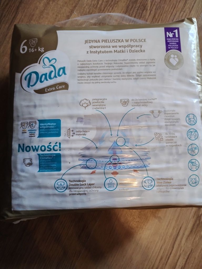 Pieluszki Dada Extra Care rozmiar 6 (dla dzieci o wadze 16 kg+)