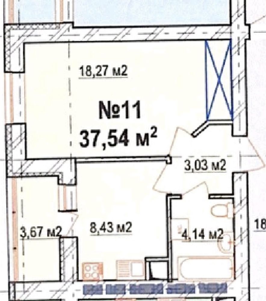 Продаж 1к квартири 37.54 кв. м на вул. Одеська 4