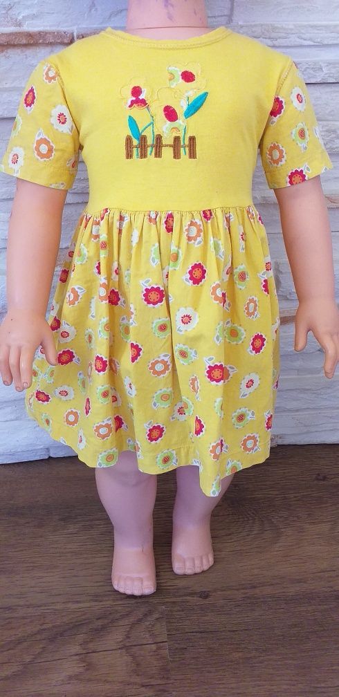Letnia, żółta sukienka dla dziewczynki Grott r.92  Pa.Wa.