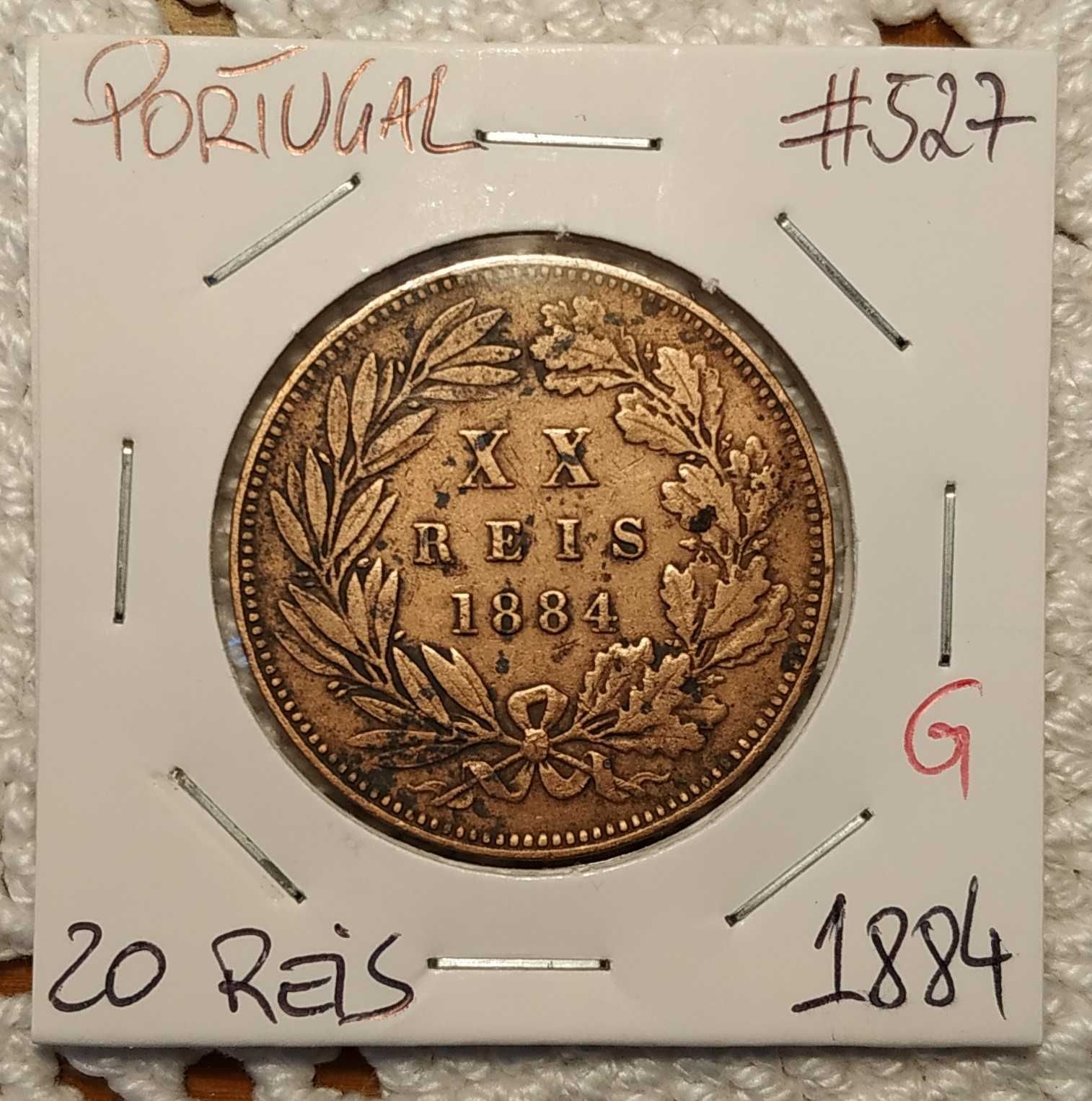 Portugal - moeda de 20 reis de 1884