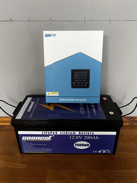 Набір ІнверторEASUN2200Вт220В.Акумулятор 12,8V/200Ah.