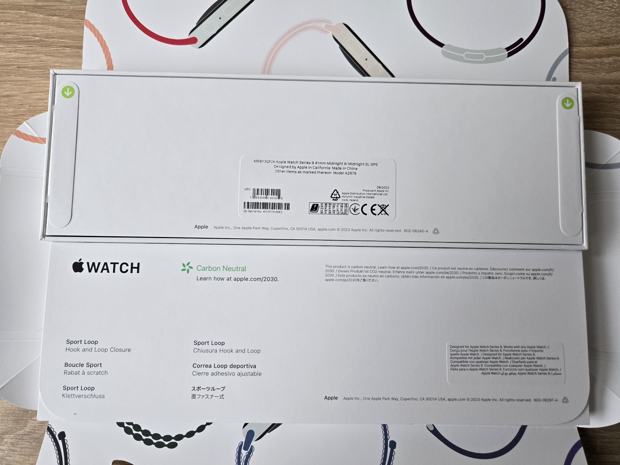 Apple Watch 9 41mm GPS Czarny Sportowy Pasek Granatowy (MR8Y3QP/A)