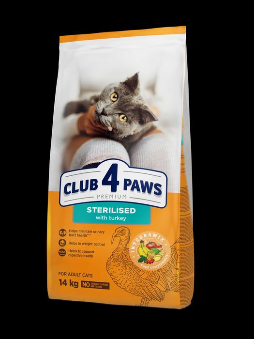 Корм клуб 4 лапи для стерелізованих котів 14 кг
