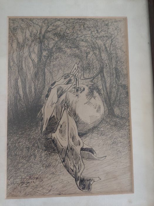 Pintura muito antiga assinada arte quadro