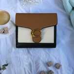 Coach Off-White Branco Castanho Preto Carteira Porta-Cartões