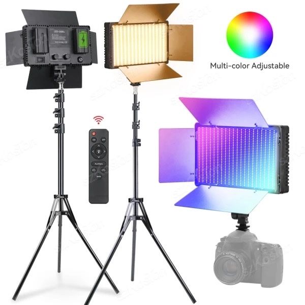 LED RGB Відеосвітло U600 панель з пультом і штативом 180 см