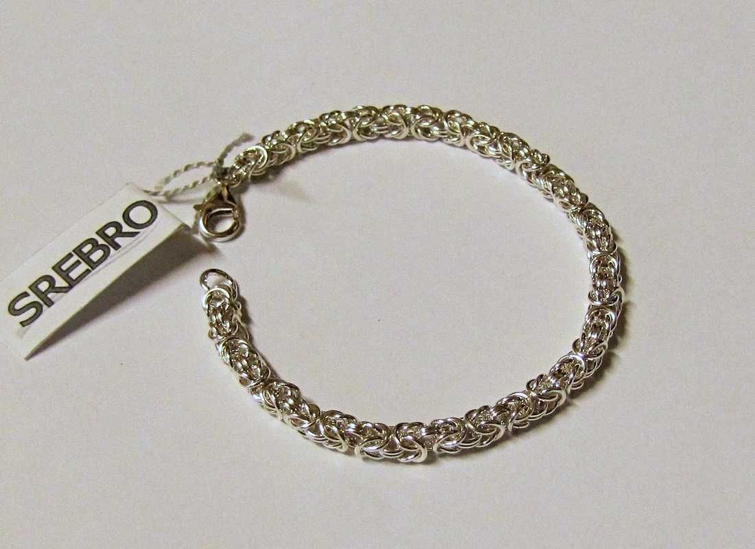 Damska bransoletka królewska bizantyjska 5,7mm 20cm srebrna 925
