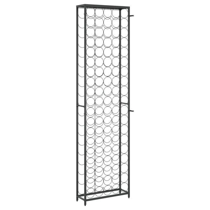 vidaXL Stojak na 95 butelek, czarny, 54x18x200 cm, kute żelazo