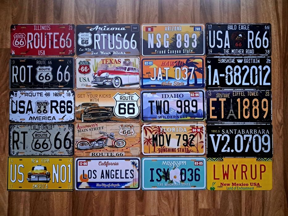 Zestaw 35 sztuk - Amerykanskie tablice rejestracyjne Usa - Route 66