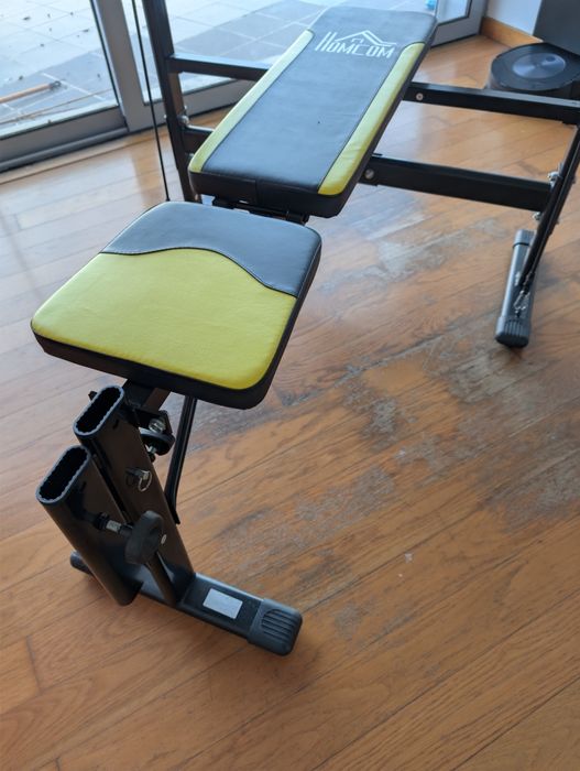 CONJUNTO Banco reclinável + halteres + barra