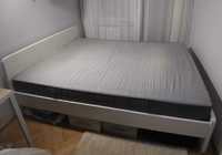 Komplet: białe łóżko ASKVOLL 160x200 cm + dno łóżka  (bez materaca)
