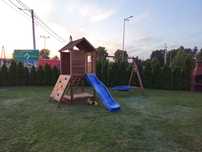 Plac zabaw model "B" - Domek - Zjeżdżalnia - Huśtawka