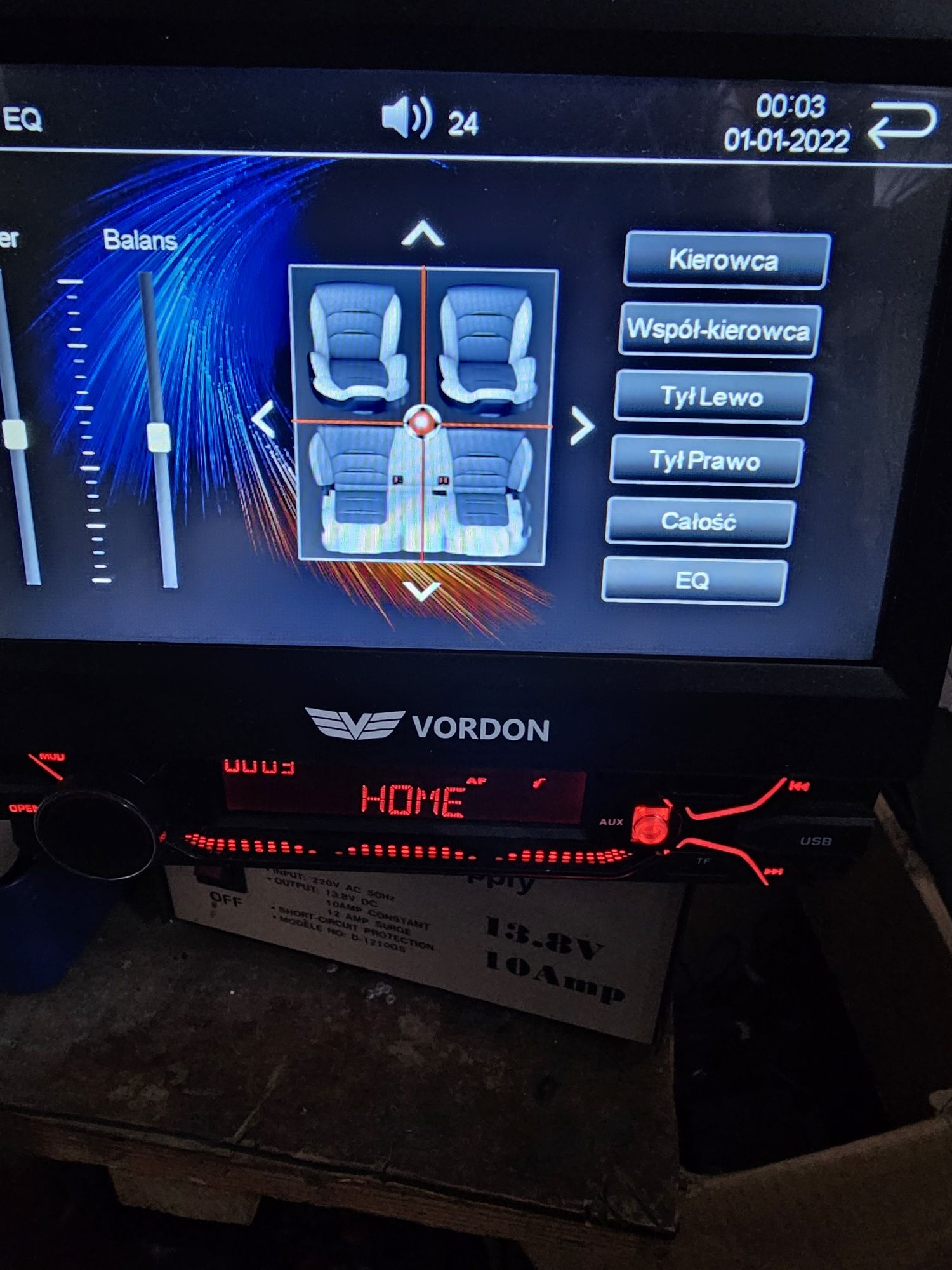 Radio Vordon HT-520 Vegas wysuwany ekran 7" Bluetooth carplay android