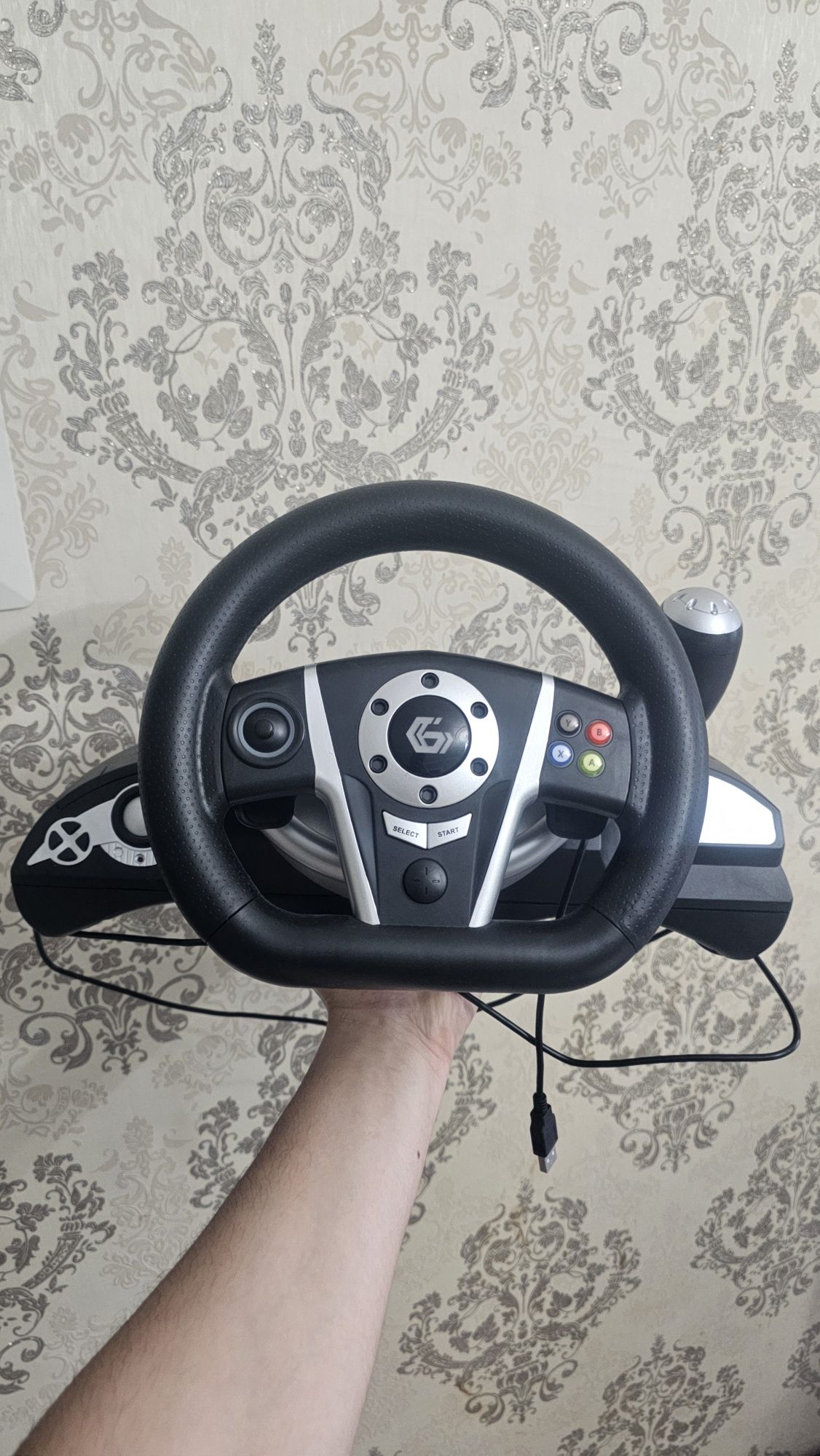 НОВЫЙ! Игровой руль SMB Gaming Vibration Racing Wheel с педалями