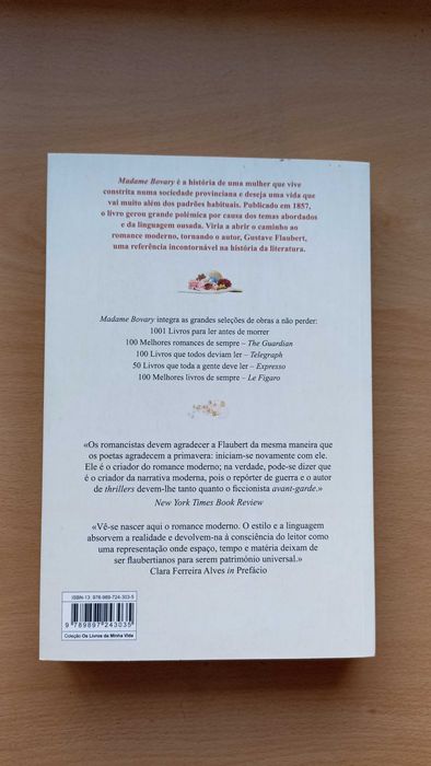 Livro "Madame Bovary" de Gustave Flaubert e prefácio de Clara F. Alves
