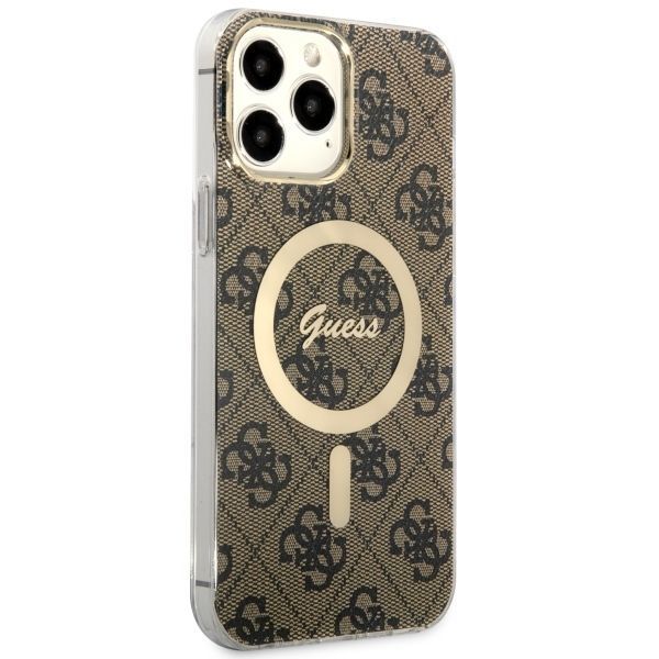 Guess Etui Hardcase 4G MagSafe dla iPhone 13 Pro Max 6.7" - Brązowy