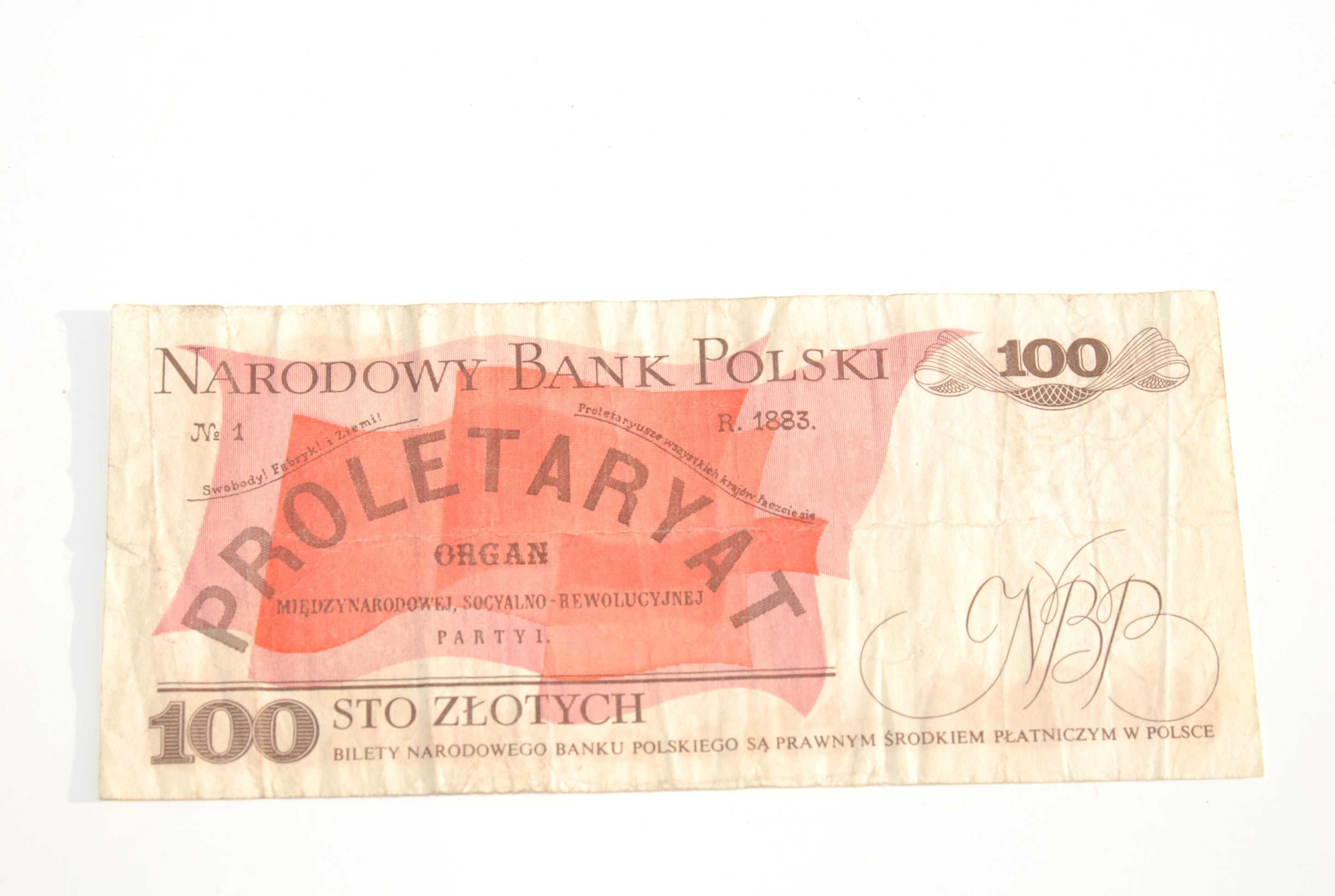 Stary banknot 100 złotych Waryński 1988 antyk