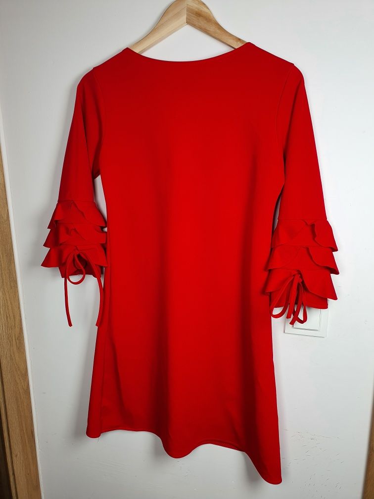 Sukienka trapezowa czerwona w rozmiarze S M