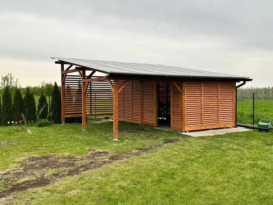 Drewniana Wiata Fotowoltaiczna 10 kW +  Magazyn Energii  + MONTAŻ