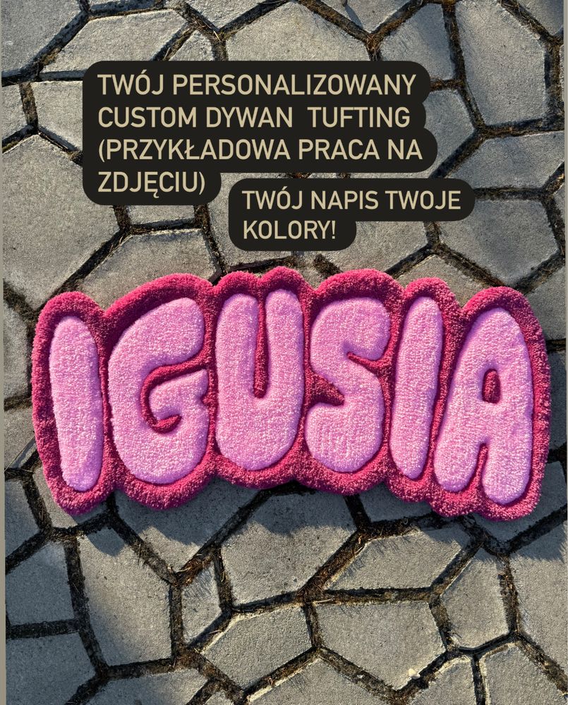 dywan custom tufting twój napis twoje kolory (przykładowa praca)