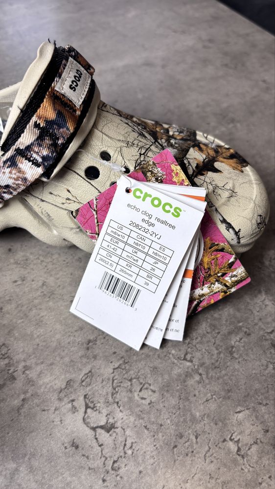 208232-2YJ CRОCS . ECHO CLOG realtree edge камо мужские бежевые кроксы