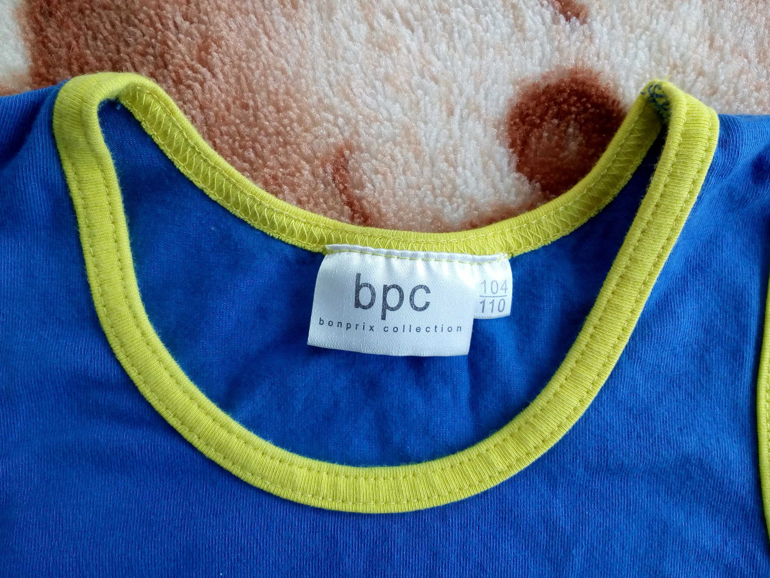 Niebieska gładka bluzka na ramiączkach Bonprix 104 - 110 jak nowa