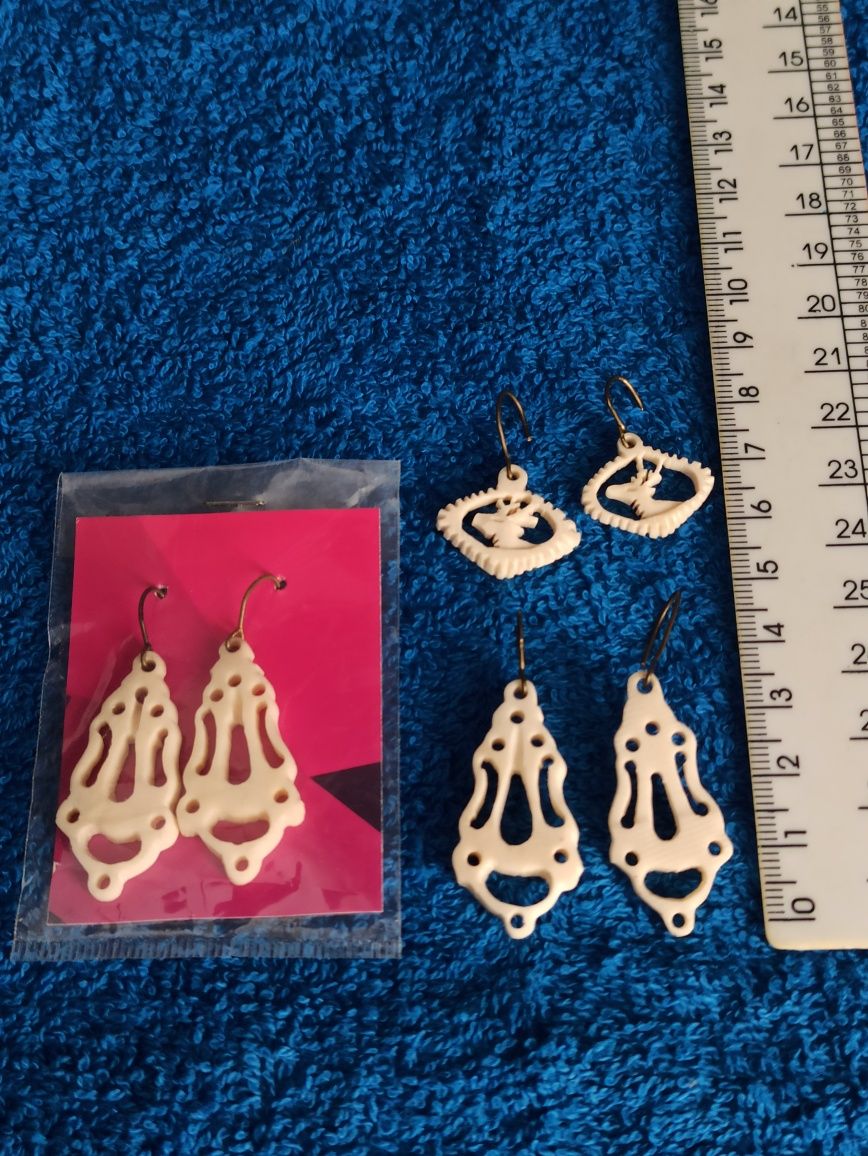 Серьги, брошки из кости ручная работа