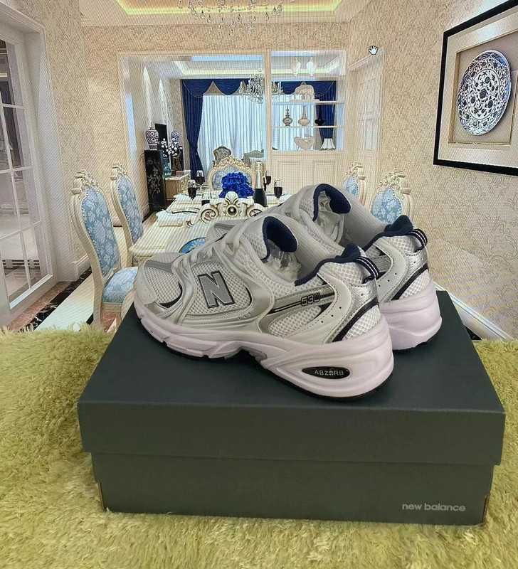 Butymęskiedamskie_NewBalance530WhiteSilver Navy R.37.5