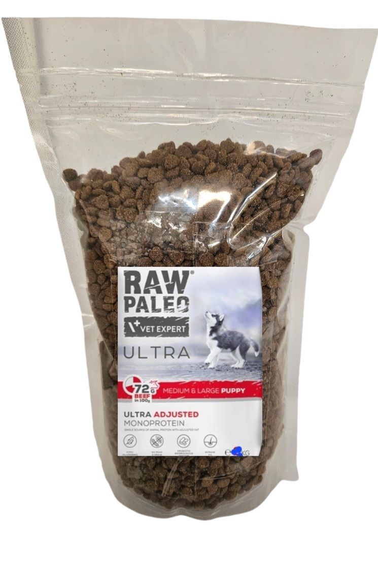 Raw paleo Ultra Medium &Large beef puppy  -wołowina 2 kg