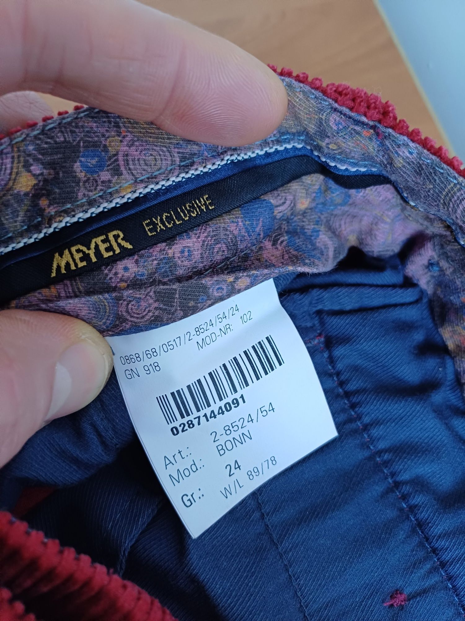 Мужские вильветовые брюки MEYER оригинал 32-33 размер
