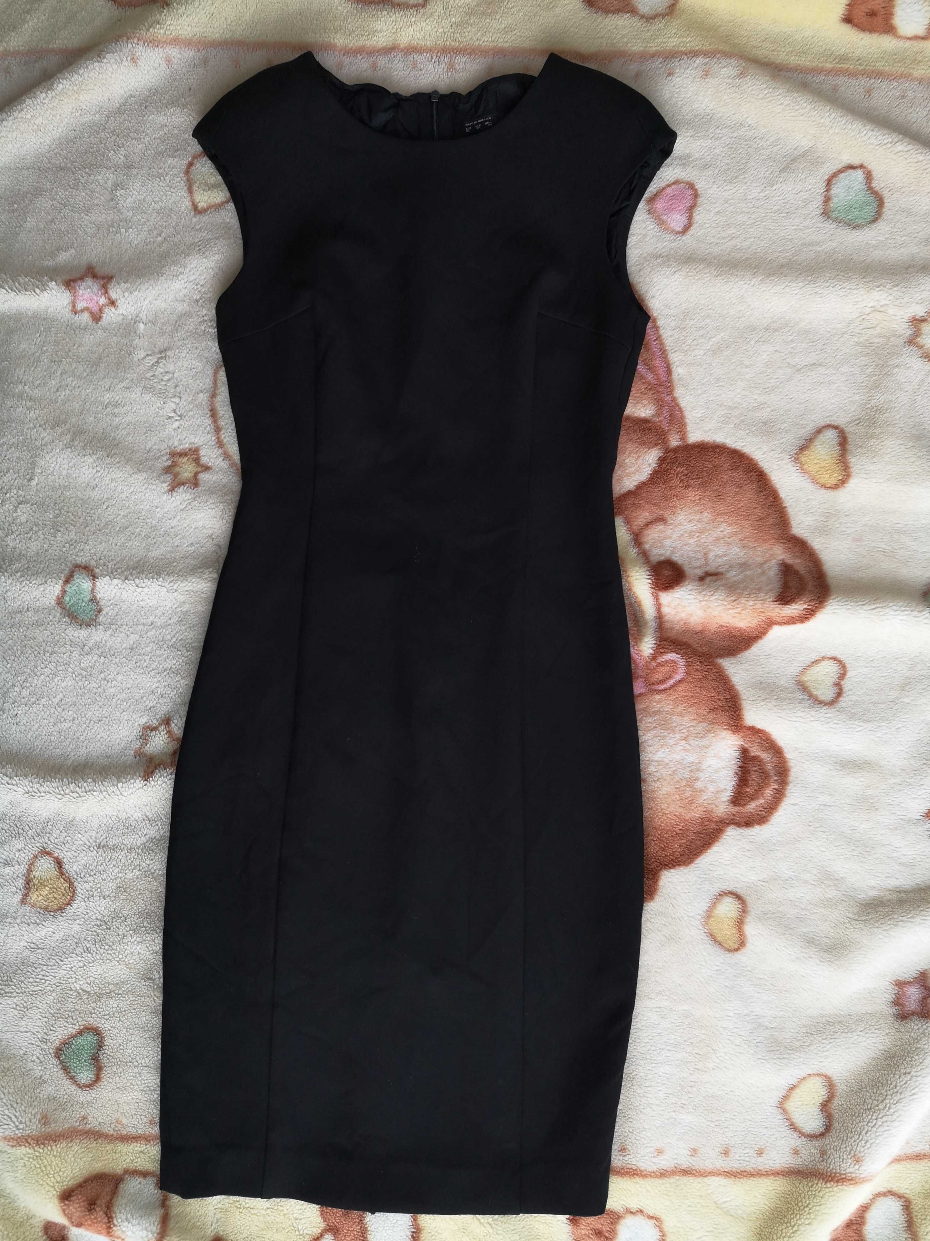 Elegancka czarna biurowa sukienka Zara 34 jak nowa