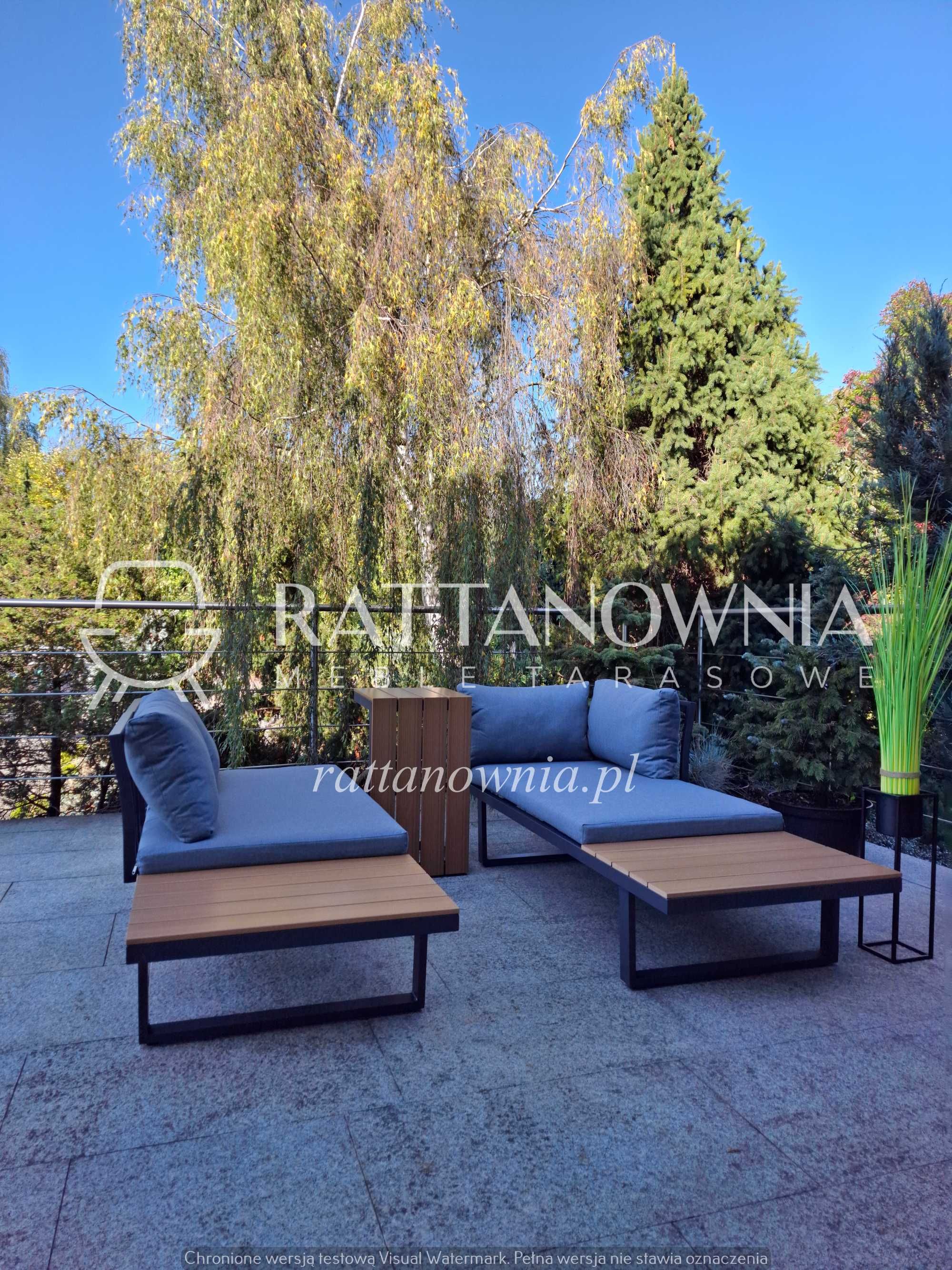 Narożnik Modułowy Aluminiowy Ogrodowy Nowoczesny Zestaw Wypoczynkowy