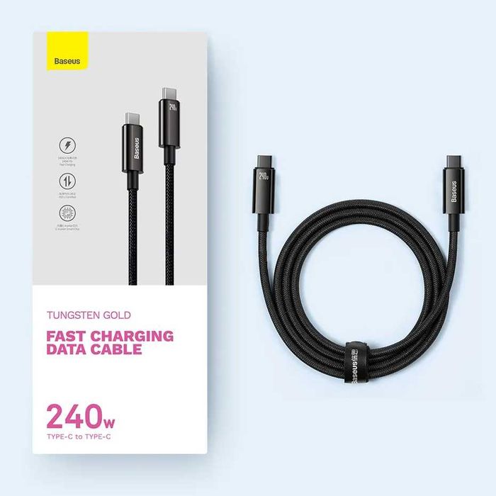 Кабель usb type c 240W Baseus провод шнур тайп си для быстрой зарядки